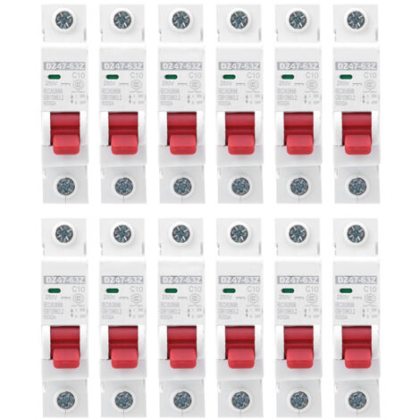 Disjoncteur photovoltaïque 1P 10A DC250V - Lot de 12 pièces DZ47-63Z pour protection de circuit (1/5)