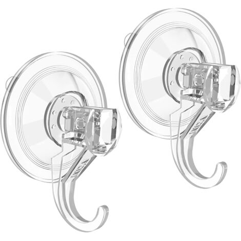 Anneau de suspension à ventouse, grand modèle, ultra-résistant, capacité de 10 kg environ, détachable, réutilisable, transparent, lot de 8 (1/5)