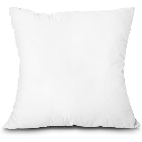 Coussin décoratif en imitation duvet, garnissage léger et doux en polyester, taie d'oreiller lavable en machine. (Blanc, 45,72 x 45,72 cm) (1/5)