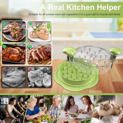 Hachoir à poulet grand format hachoir à viande visuel, bandes antidérapantes, poignée ergonomique, sans BPA, porc, bœuf, poulet (matcha) (1/5)