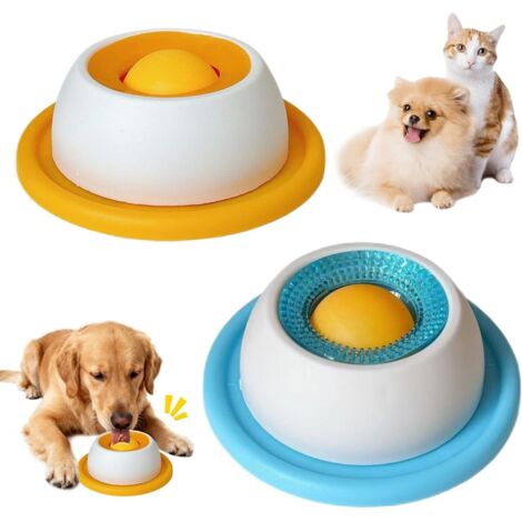 Le chien lèche sa gamelle. Deux éléments : Le chien lèche le moule. Le chien lèche le jouet. Le chien lèche lentement sa gamelle. Le chien lèche le jouet. Le chien lèche sa gamelle. Pendant le repas. (1/5)