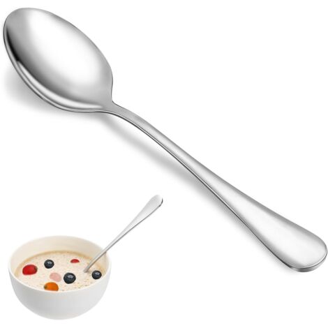 Ensemble de 16 cuillères de table, 18,5 cm (7,3 pouces), en acier inoxydable de qualité alimentaire, adaptées à un usage domestique et professionnel. (1/5)