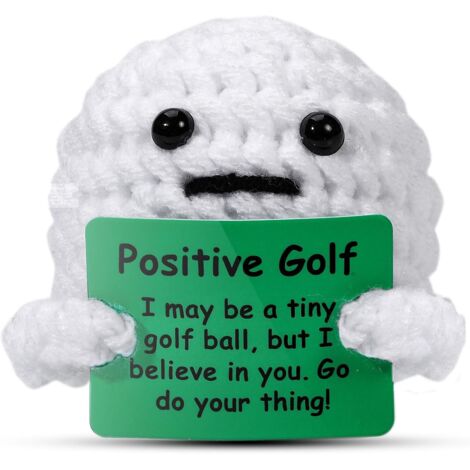 Accessoires de golf, petit cadeau original pour un panier de Pâques, cadeau humoristique et positif avec un crochet de golf tricoté, soutien moral pour lui, pour sa partenaire golfeuse, pour un champi (1/5)