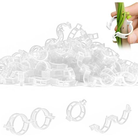 100 clips de support pour plantes, clips en plastique pour fixer les plantes, clips de fixation pour plants de tomates, clips de jardin réutilisables, adaptés aux plantes grimpantes, aux vignes, aux t (1/5)