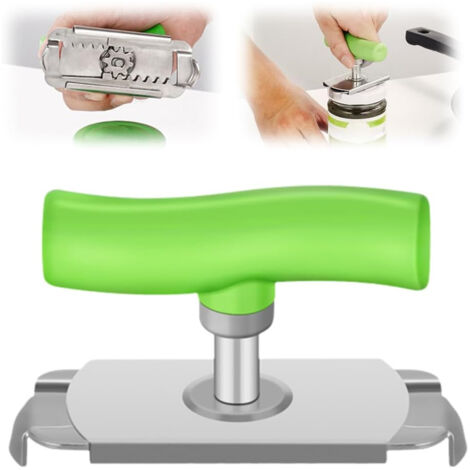 Ouvre-bouteille multifonctionnel et réglable, modèle 2026, ouvre-boîte en acier inoxydable, idéal pour les personnes âgées souffrant d'arthrite et facilitant l'ouverture des bouteilles (vert). (1/5)
