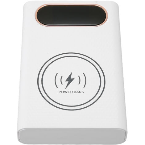 Boîtier de Batterie Externe 4x21700 avec Charge Rapide 22.5W et Charge Sans Fil 15W pour Smartphone - Blanc