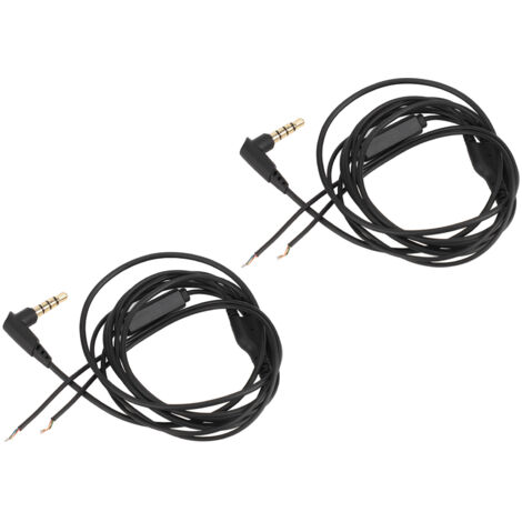 Câble de Réparation Audio 3.5mm avec Micro, 1.2m, en Cuivre Sans Oxygène pour Écouteurs DIY - Lot de 2 Pièces