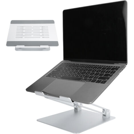 Support d'ordinateur portable argenté réglable, plateau de refroidissement avec aération pour PC portable (1/5)