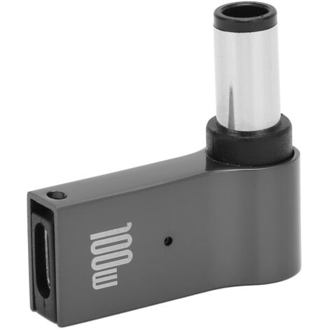 Adaptateur Secteur PD 100W Angle Droit pour PC Portable HP, Connexion USB-C Mâle/Femelle avec Boîtier Aluminium (1/5)