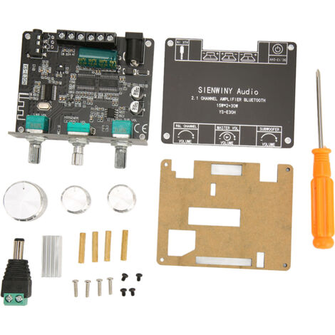 Amplificateur Audio Bluetooth 5.1, Module Ampli Stéréo 2.1 avec Contrôles Manuels, Alimentation 9-24V pour Haut-Parleurs (1/5)