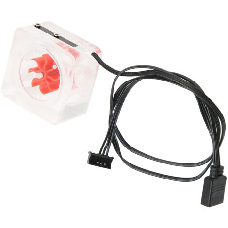 Compteur de débit d'eau G1/4 3 voies en acrylique transparent, hélice 8 pales pour refroidissement PC, indicateur de flux rouge durable (1/5)