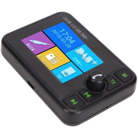 Récepteur DAB+ FM Bluetooth Voiture avec Écran LCD Couleur 2,4" et Connexion Jack 3,5 mm