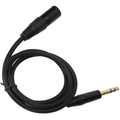 Câble audio professionnel 6.35mm Jack mâle vers XLR mâle 3 broches, 1 mètre, pour micro scène et enceintes
