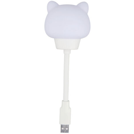 Lampe de Chevet LED Rechargeable avec Commande Vocale, 3 Niveaux de Luminosité, Minuterie, Portable et Design Mignon pour Chambre, Bureau, Soin des Yeux