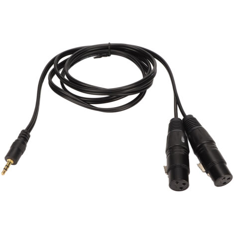 Câble Y 3.5mm Jack Mâle vers Double XLR Femelle 1.5m - Adaptateur Audio pour Enregistrement, Mixage, PC et Smartphone (1/5)