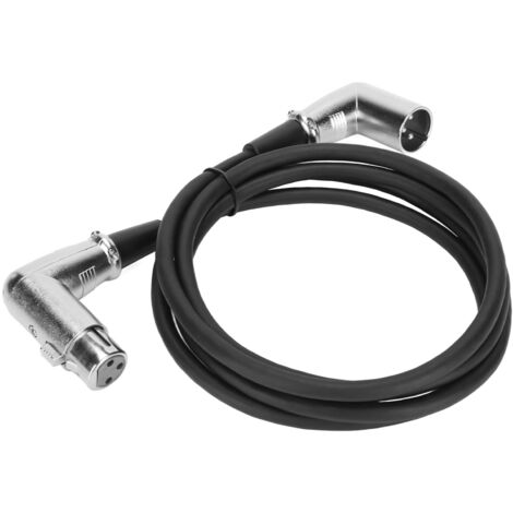 Câble XLR 3 Broches Mâle-Femelle à Angle Droit pour Microphone, 1.5m Sans Interférence (1/5)