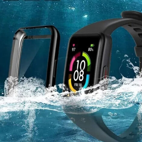 Coque de protection en TPU souple pour montre connectée Honor Band 6, Huawei Band 6/7/6 Pro - Noir (1/5)