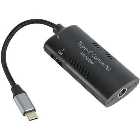 Convertisseur DC vers USB-C PD3.0 100W pour Ordinateur Portable, Adaptateur Secteur en Nylon Tressé avec Connecteur DC7909