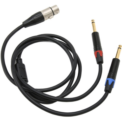 Câble Adaptateur 1/4 de Pouce Mâle vers XLR Femelle, Connecteurs 24K Dorés, Longueur 1m, Séparateur Audio Professionnel (1/5)