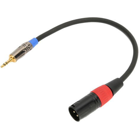 Câble XLR Mâle vers Jack 3.5mm Stéréo pour Microphone, Caméra, Enregistrement Audio 30cm