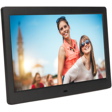 Cadre Photo Numérique 10 Pouces avec Écran LCD HD, Lecteur Vidéo, Horloge Murale, Calendrier et Télécommande, Alimentation 100‑240V