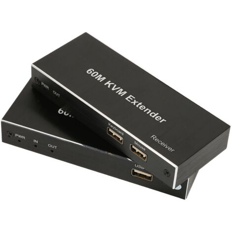 Extenseur KVM 60m 4K USB pour PC, Moniteur, Console de Jeu avec Alimentation 100‑240V et Câble HDMI (1/5)