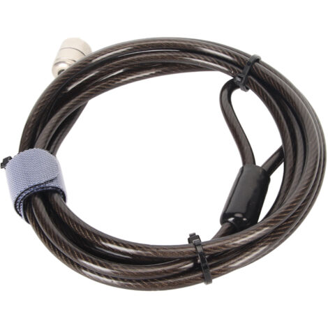 Câble antivol pour PC portable avec serrure à clé, réglable et transportable. (1/5)