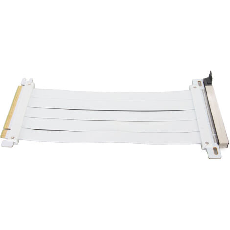 Câble d'extension PCIe 4.0 X16 flexible 180°, blindé, pour carte graphique RTX, blanc, 30 cm (1/5)
