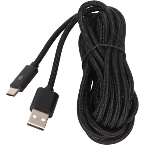 Câble USB-C renforcé nylon pour Xbox Series XS et PlayStation 5, 3 mètres, charge rapide avec voyant LED (1/5)