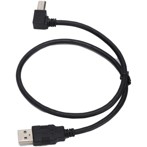 Câble USB-A mâle vers USB-B mâle, 0,5 m, angle droit, noir, pour imprimante (1/5)