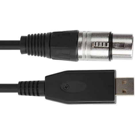 Câble Microphone USB vers XLR Femelle 3 mètres pour Enregistrement Studio PC (1/5)