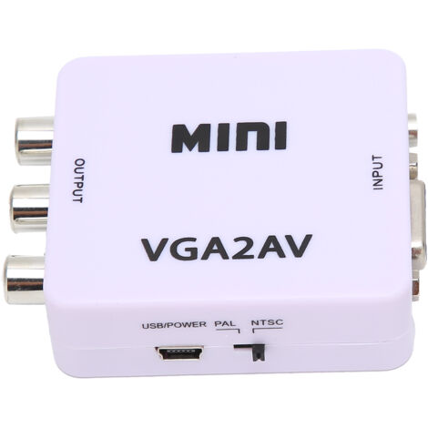 Convertisseur Mini VGA en AV 1080P HD 165MHz avec Câble pour PC et Téléviseur
