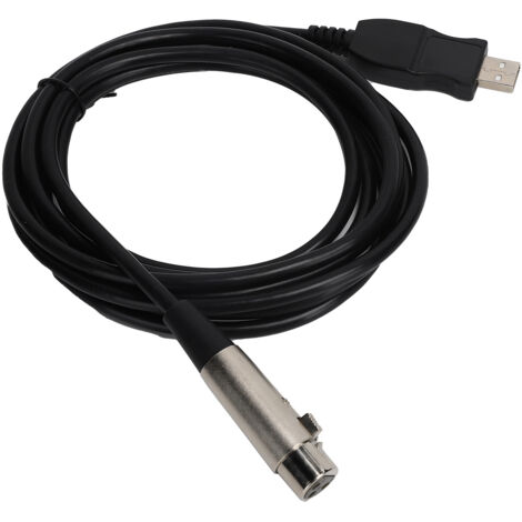 Câble USB vers XLR Femelle 3 m pour enregistrement audio sur console de jeu et équipement studio