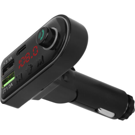 Chargeur Allume-Cigare Bluetooth avec Radio FM, Lecteur Audio et Affichage LED Multicolore