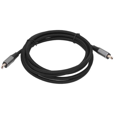 Câble Mini DisplayPort 8K 60Hz/4K 120Hz, 2 mètres, Compatible PC Portable et Ordinateur, Transmission Audio Haute Définition