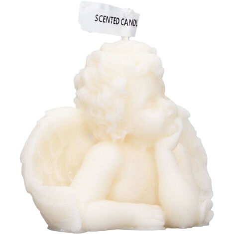 Bougie parfumée blanche design mignon en cire de soja - Décoration pour chambre, salon, salle de bain ou événement spécial. (1/5)
