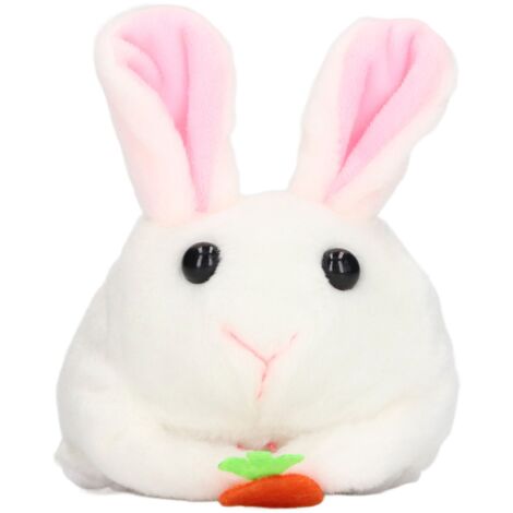 Lapin Peluche Mécanique avec Mouvement de Queue et Rotation, Jouet à Remontoir Décoratif (1/5)