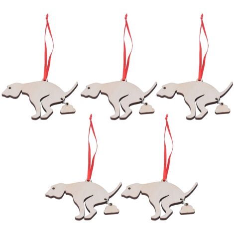 5 Pièces Miniatures de Décorations de Noël pour Maison de Poupée - Chien et Accessoires Écologiques pour Fenêtres et Portes en Bois (1/5)