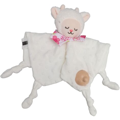 Doudou mouton sucette apaisant pour bébé +3 mois, couverture émotionnelle sécurité douce. (1/5)