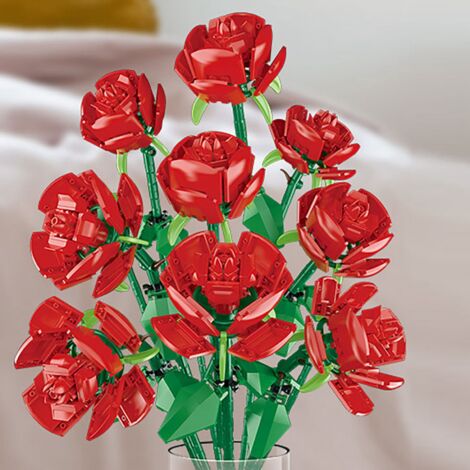 Ensemble de Briques de Construction Bouquet de Fleurs - Roses Magnifiques pour Cadeau de Saint-Valentin (1/5)