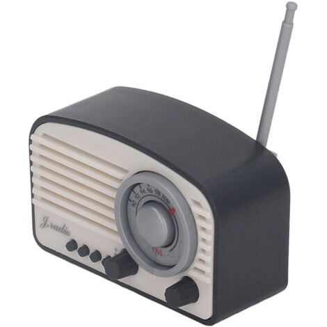 Radio Vintage Miniature pour Maison de Poupée - Décoration Réaliste Noire pour Enfants (1/5)