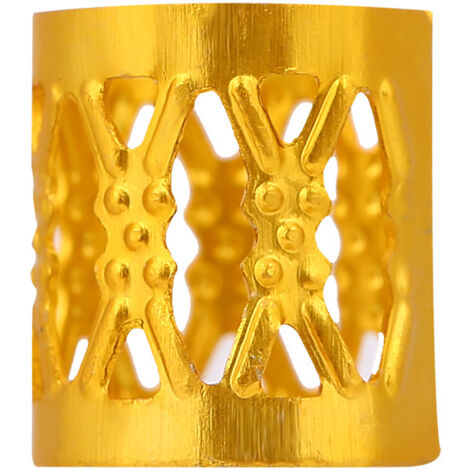 50 perles métalliques dorées ajustables pour tresses, décoration capillaire, bijoux de cheveux (1/4)
