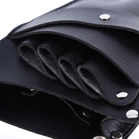 Étui de protection pour ciseaux coiffeur en simili cuir avec attache rivetée (1/5)