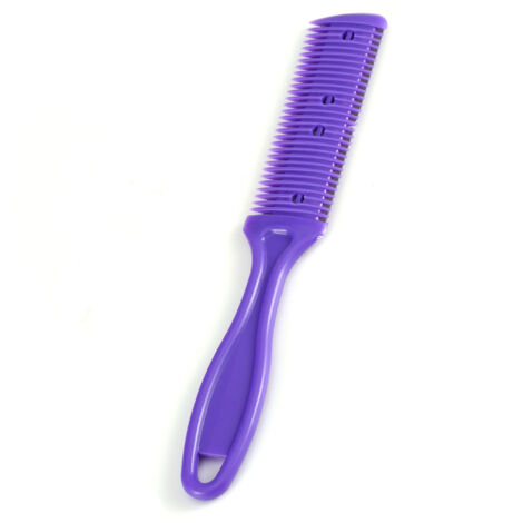 Lame de rasage fine double face pour tondeuse coiffure à domicile, avec peigne violet salon (1/5)