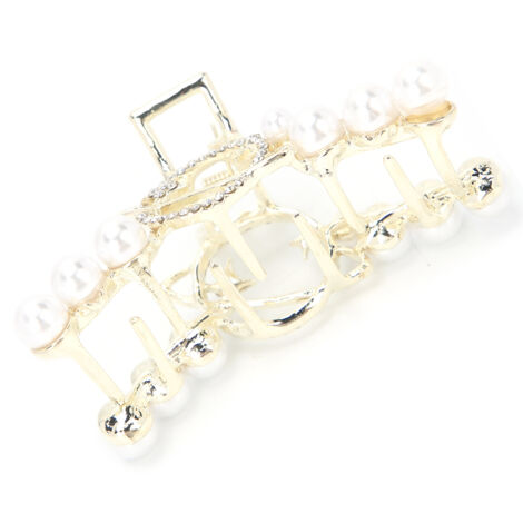 Barrette à cheveux ornée de strass et perles fantaisie pour femme - Style planète élégant (1/5)