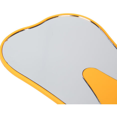 Miroir dentaire portable avec manche jaune en plastique et motif adorable (1/2)