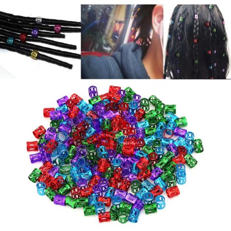 Perles décoratives réglables pour tresses, manchons et anneaux colorés, ornements capillaires créatifs (1/5)