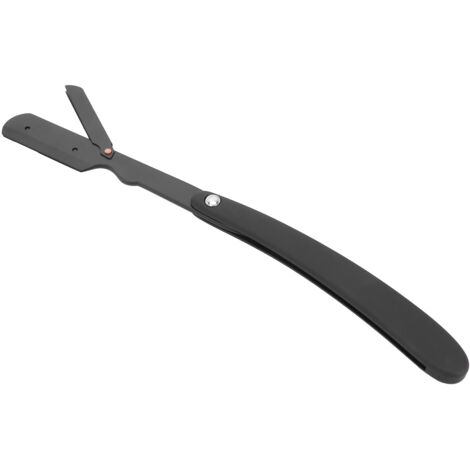 Rasoir droit professionnel pliable pour barbier - Manche noir avec finition premium (lame vendue séparément) (1/5)