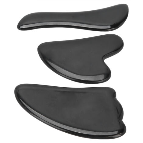 Grattoir de Gua Sha en Obsidienne pour Soins du Visage et Détente Corporelle - Kit de Massage Thérapeutique