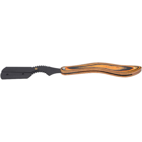 Rasoir droit classique pour barbe, rasoir de sûreté pliable avec manche en bois pour rasage précis (1/5)